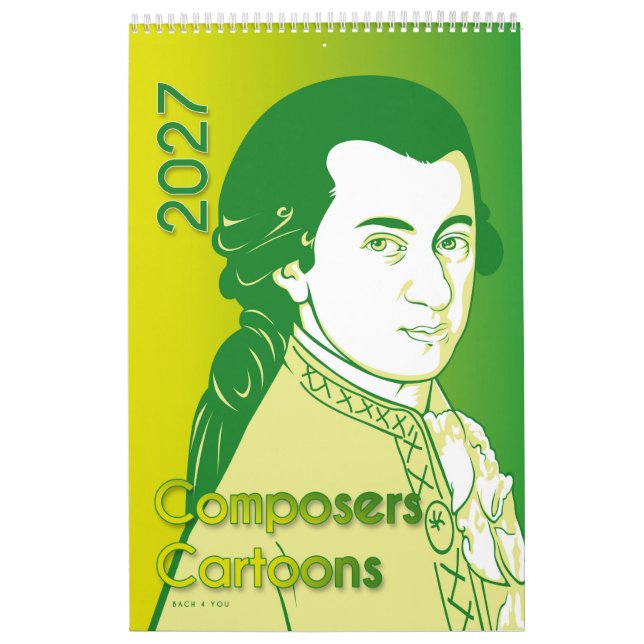 Calendário Retratos de Compositores Clássicos, Estilo Cartoon (Capa)