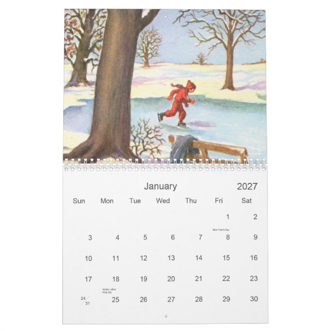 Calendário retro 2012 dos miúdos (Jan 2027)