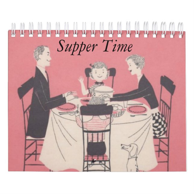 Calendário retro da família com subtítulos (Capa)