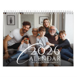 Calendário Revisão do Ano Moderno Foto Personalizada da Famíl