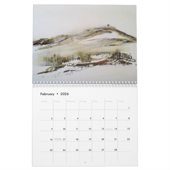 Calendário Rivington Lancashire 2023 Calendar Art Original (Fev 2026)