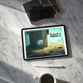 Calendário Robôs - Trabalho de arte digital por Christine aka