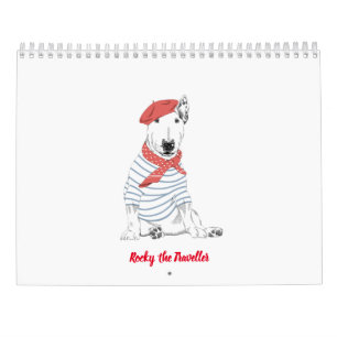 Calendário Rocky the Bull Terrier 2024 Costume Calendar
