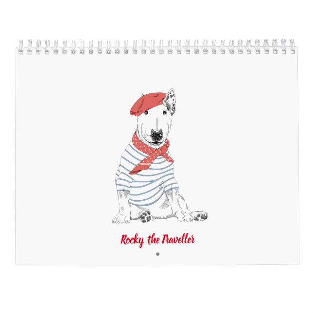 Calendário Rocky the Bull Terrier 2024 Costume Calendar (Verso)