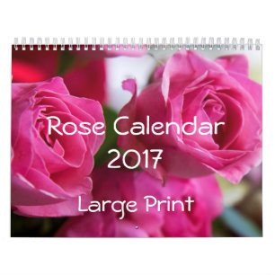 Calendário Rosa Calendar 2017 Grande Impressão