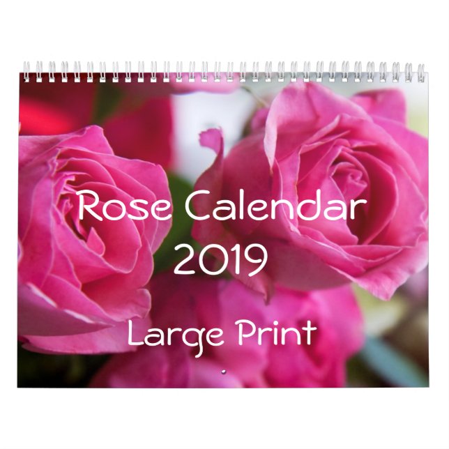 Calendário Rosa Calendar 2019 Grande Impressão (Capa)