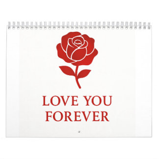 Calendário Rosa Clássica Amor Eterno Minimal Romântico