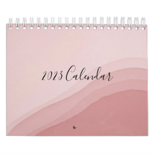 Calendário rosa com abstrato art