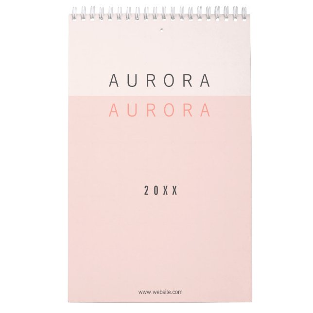 Calendário Rosa Mínimo - Dois Tom (Capa)