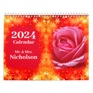 CALENDÁRIO ROSAS VERMELHAS PERSONALIZADAS