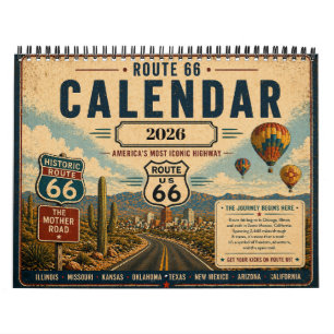 Calendário Rota Personalizada 66 Antiga Pegue Suas Pontadas
