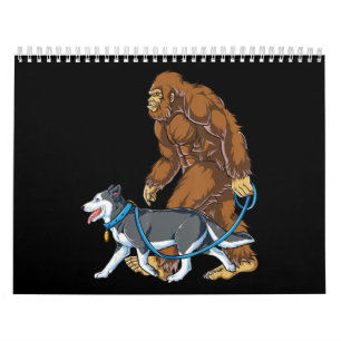 Calendário Rouco  Marcha-Pé-Grande Cachorro Sasquatch Siberi