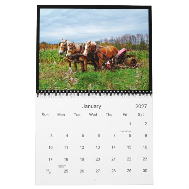 Calendário rural da arte do celeiro 2013 (Jan 2027)