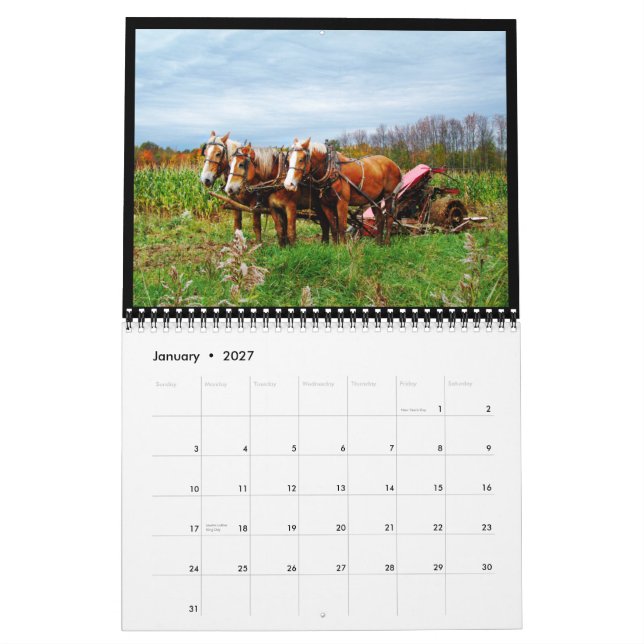 Calendário rural da arte do celeiro 2013 (Jan 2027)