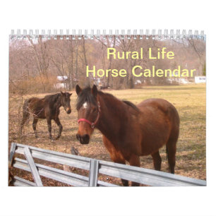 Calendário rural do cavalo da vida