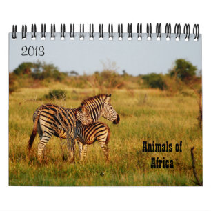 Calendário Safari 2013 de África dos animais selvagens