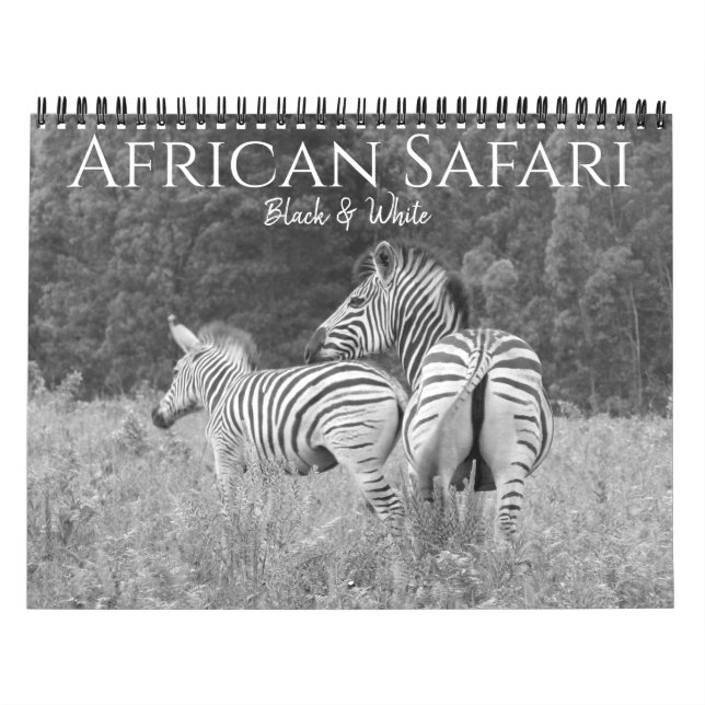 Calendário safari preto & branco 2026  (Capa)