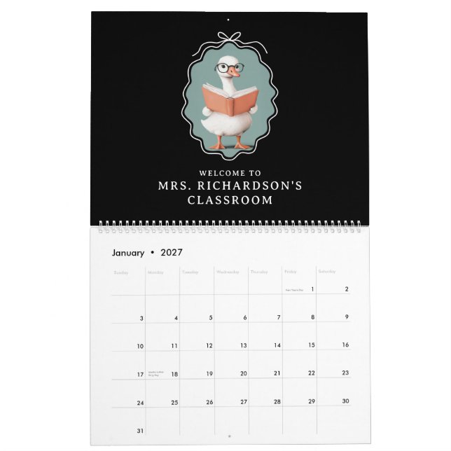 Calendário Sala de aula do Clube de Professores de Ganso de B (Jan 2027)