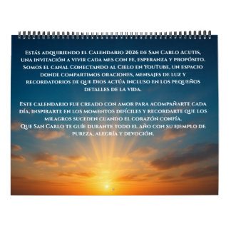 CALENDÁRIO SAN CARLO ACUTIS - 2026 CALENDAR