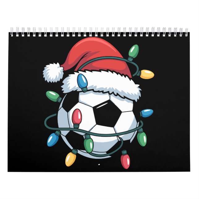 Calendário Santa Soccer Ball Sports Christmas Soccer Player (Capa)