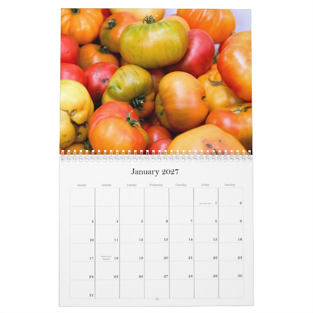 Calendário saudável da comida 2011 (Jan 2027)