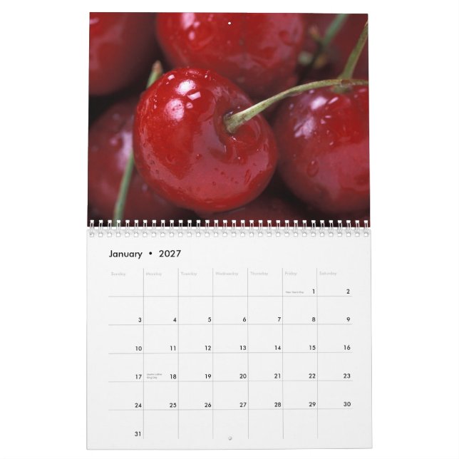 Calendário saudável da fotografia da fruta (Jan 2027)