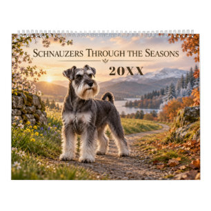Calendário Schnauzers Através das Estações