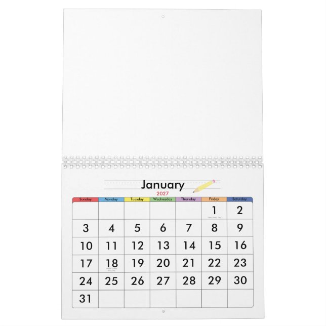 Calendário School Daze (Jan 2027)