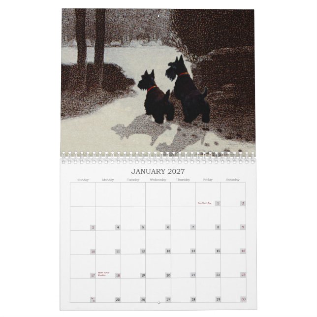 Calendário Scottie Dog Calendar (Jan 2027)