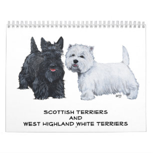 Calendário Scotties e Westies