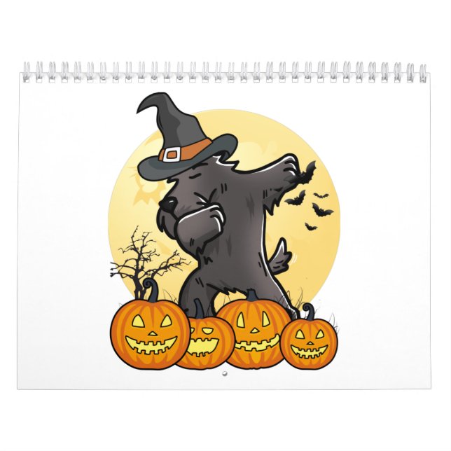 Calendário Scottish Terrier Dabbing Halloween (Capa)