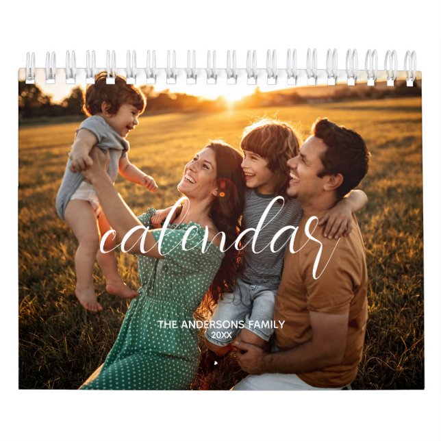 Calendário Script de Chic Personalizado da Família 2025 (Capa)