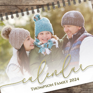 Calendário Script de Na moda de Fotografia Meses de Caligrafi