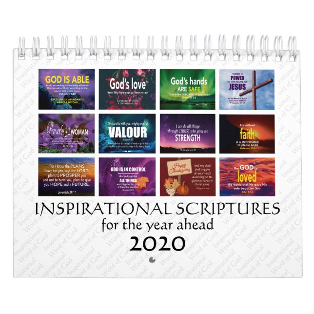 Calendário SCRIPTURES INSPIRATIVOS PARA O ANO Adiante DE 2020 (Capa)
