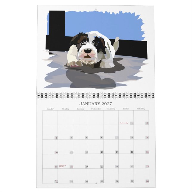 Calendário Sealyham Terriers Places e Faces 2012 (Jan 2027)