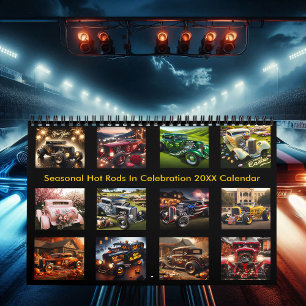 Calendário Seasonal Hot Rods Na Celebração 20XX