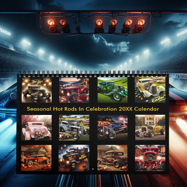 Calendário Seasonal Hot Rods Na Celebração 20XX (Criador carregado)