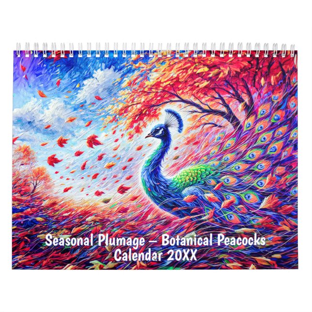 Calendário Seasonal Plumage – Botanical Peacocks Calendar (Capa)