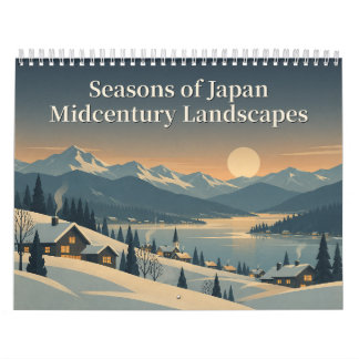 Calendário Seasons of Japan Midcentury Landscape Art Calendar