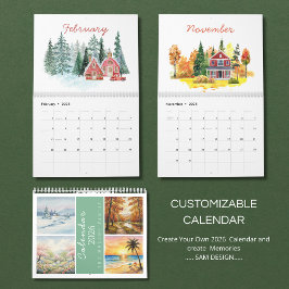 Calendário Seasons Watercolor 2026 Calendar | Artistic Nature