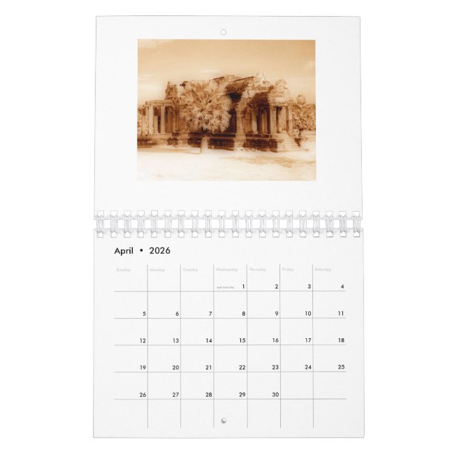 Calendário Sepia Angkor 2022 (Abr 2026)