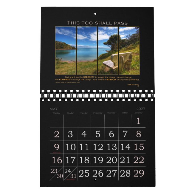 Calendário Serenidade Oração Deus Conceda Recuperação de Slog (Maio 2027)