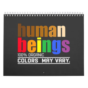 Calendário Seres Humanos 100% Cores Orgânicos Podem Variar LG