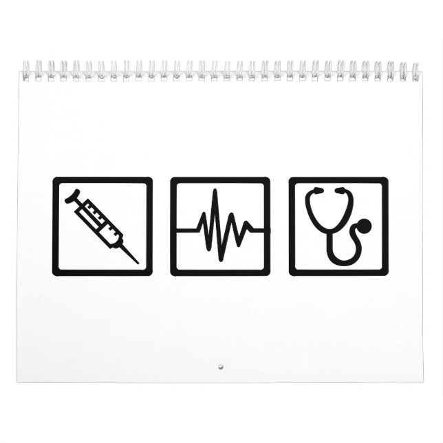 Calendário Seringa do estetoscópio do equipamento médico (Capa)
