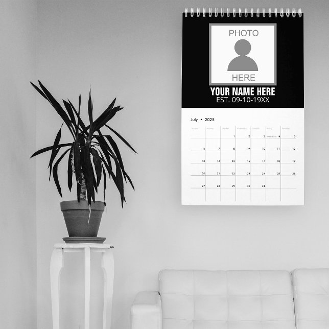 Calendário Seu nome e idade da foto aqui (Criador carregado)