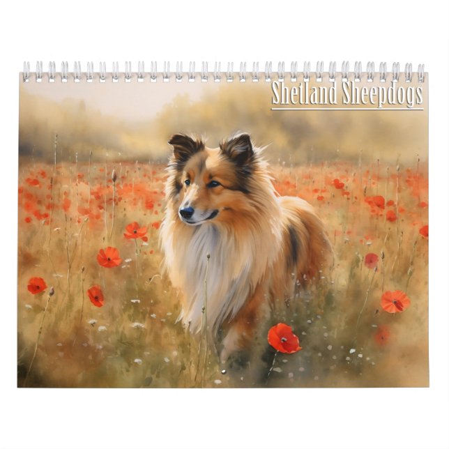 Calendário Shetland Sheepdog, qualquer ano (Capa)