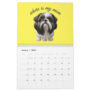 Calendário Shih Tzu - Onde Está Minha Mãe?