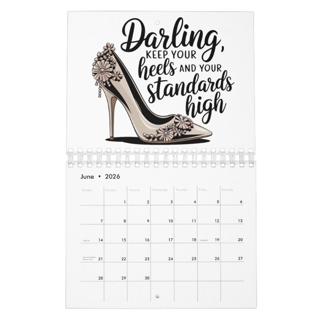Calendário Shoe High Heels Stiletto Girly Gal Women Shoes (Jun 2026)