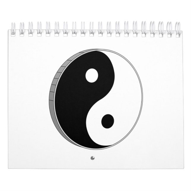 Calendário Símbolo preto e branco Yin Yang (Capa)