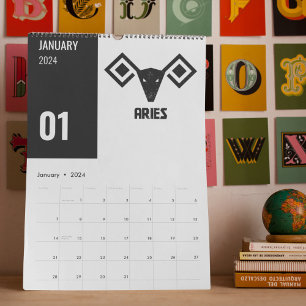 Calendário Símbolo Védico Zodíaco - Formulários Rashi Geométr